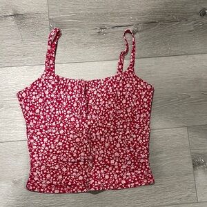 Women’s Red Floral Cami Tank Top - Brand Unknown